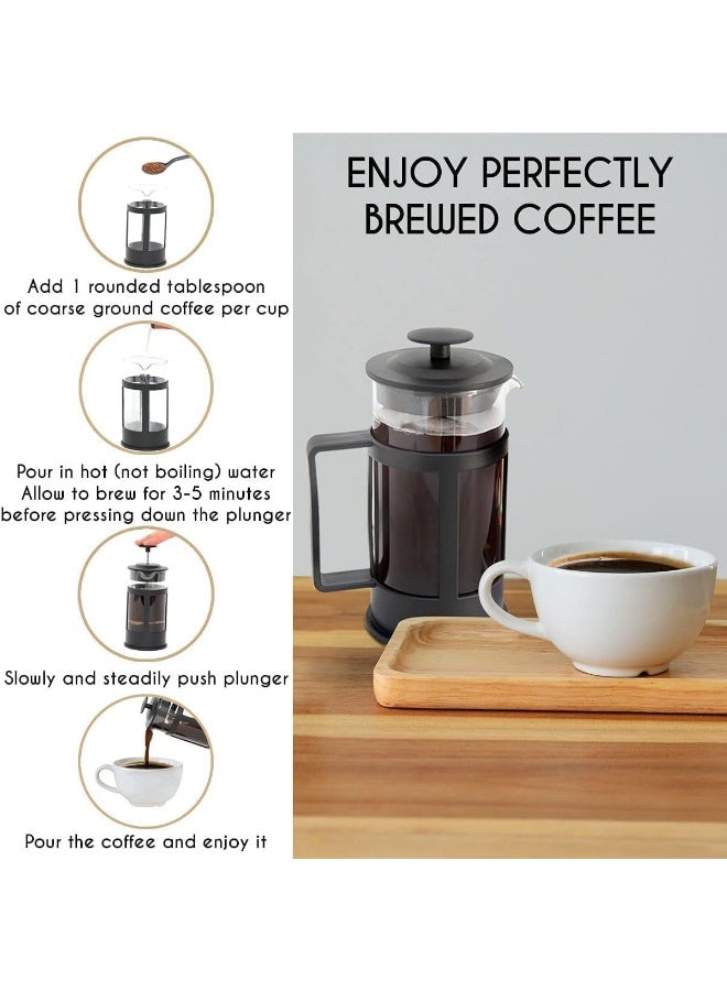 MOMENT French Press Coffee And Tea Maker 1000Ml, Borosilicate Glass Coffee Press, Stainless Steel Filter, Durable And Heat Resistant, Black - Image 4