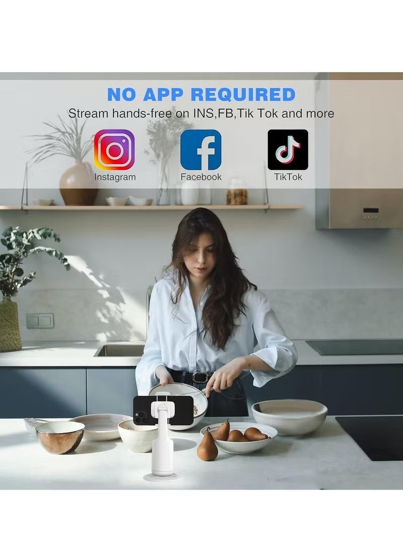 زونبون حامل ثلاثي القوائم للتتبع التلقائي للوجه P01، دوران 360 درجة، التحكم بالإيماءات، بدون تطبيق، حامل هاتف ذكي لتصوير الفيديو - Image 2