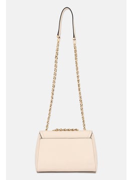 Michael Kors Women Brand Logo Shoulder Bag 19 H x 26 L x 7 W cm, Cream  - Image 3