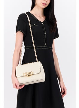 Michael Kors Women Brand Logo Shoulder Bag 19 H x 26 L x 7 W cm, Cream  - Image 2