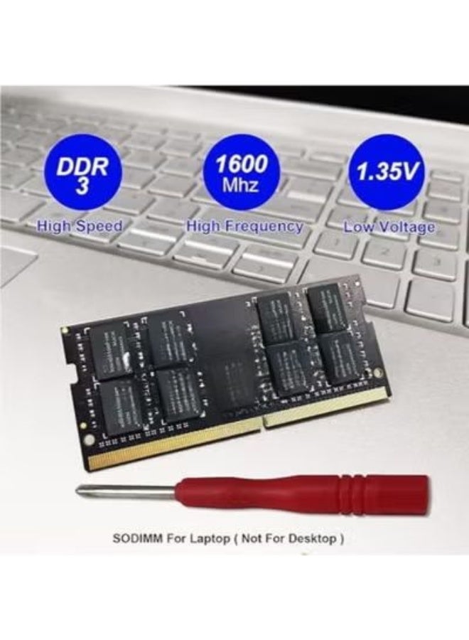 16GB DDR3 Laptop RAM Kit (2x8GB) - 1600MHz PC3-12800 Dual Channel Memory - 1.35V Low Voltage Unbuffered SODIMM - 204-Pin Notebook Computer Memory Upgrade - Image 2