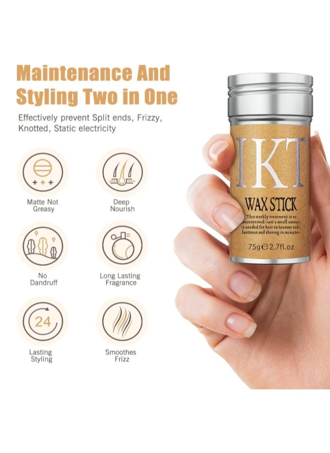 IKT - Hair Wax Stick, Styling Wax for Smooth Wigs, Slick Stick for Hair Non-greasy Styling Hair Pomade Stick for Flyaways Edge & Frizz Hair - 2.7 Oz - Image 1