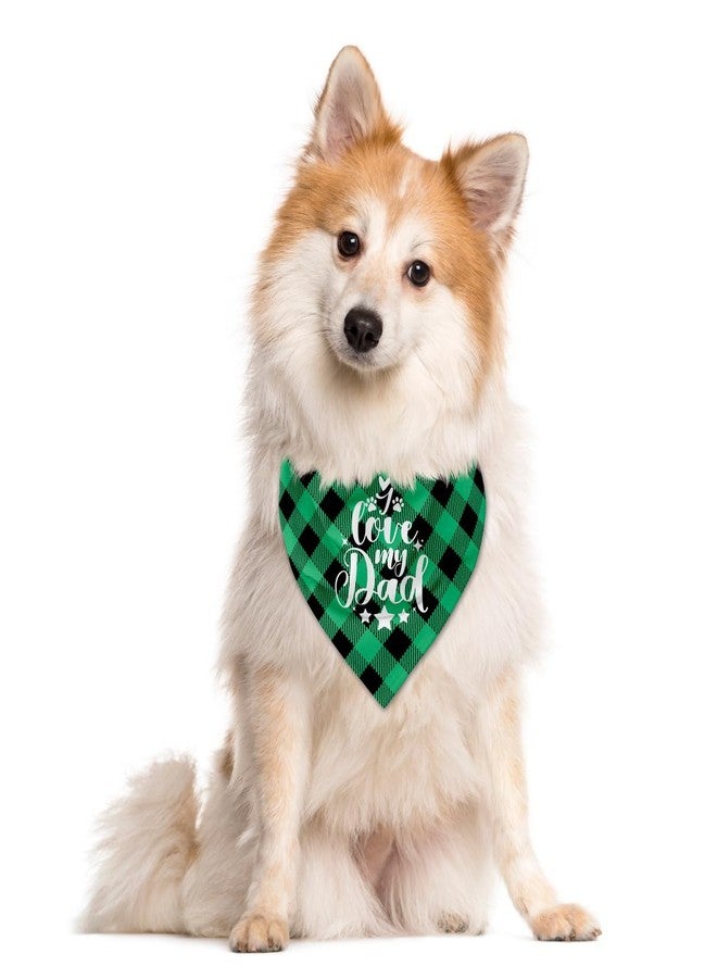 ZPPRJF I Love My Dad Dog Bandana, Dog Bandana, Buffalo Plaid Pet Scarf, Pet Dog Scarf Accessories, Pet Dog Triangle Scarf, Dog Bandana for Small Medium Large Dogs, Gift for Dog Dad (B33) - Image 3