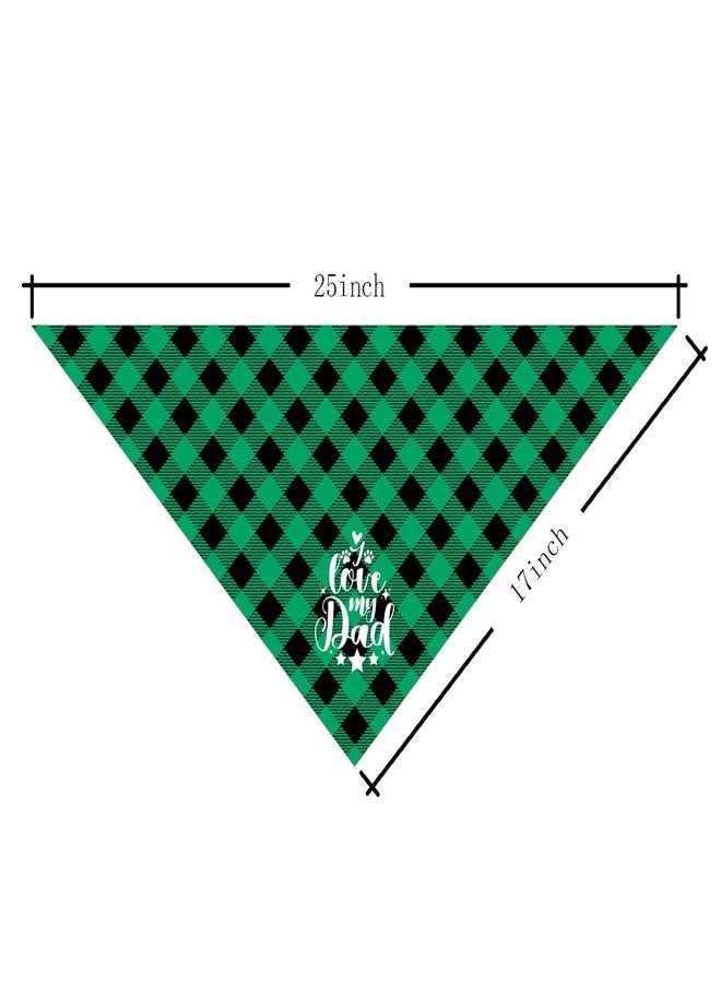 ZPPRJF I Love My Dad Dog Bandana, Dog Bandana, Buffalo Plaid Pet Scarf, Pet Dog Scarf Accessories, Pet Dog Triangle Scarf, Dog Bandana for Small Medium Large Dogs, Gift for Dog Dad (B33) - Image 4