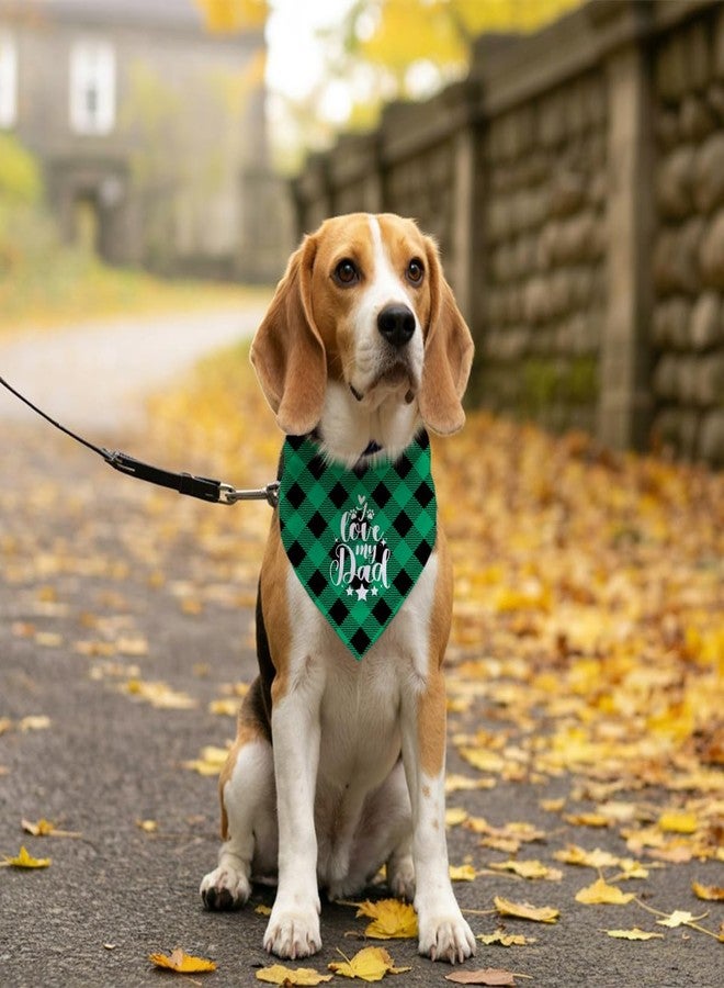 ZPPRJF I Love My Dad Dog Bandana, Dog Bandana, Buffalo Plaid Pet Scarf, Pet Dog Scarf Accessories, Pet Dog Triangle Scarf, Dog Bandana for Small Medium Large Dogs, Gift for Dog Dad (B33) - Image 5