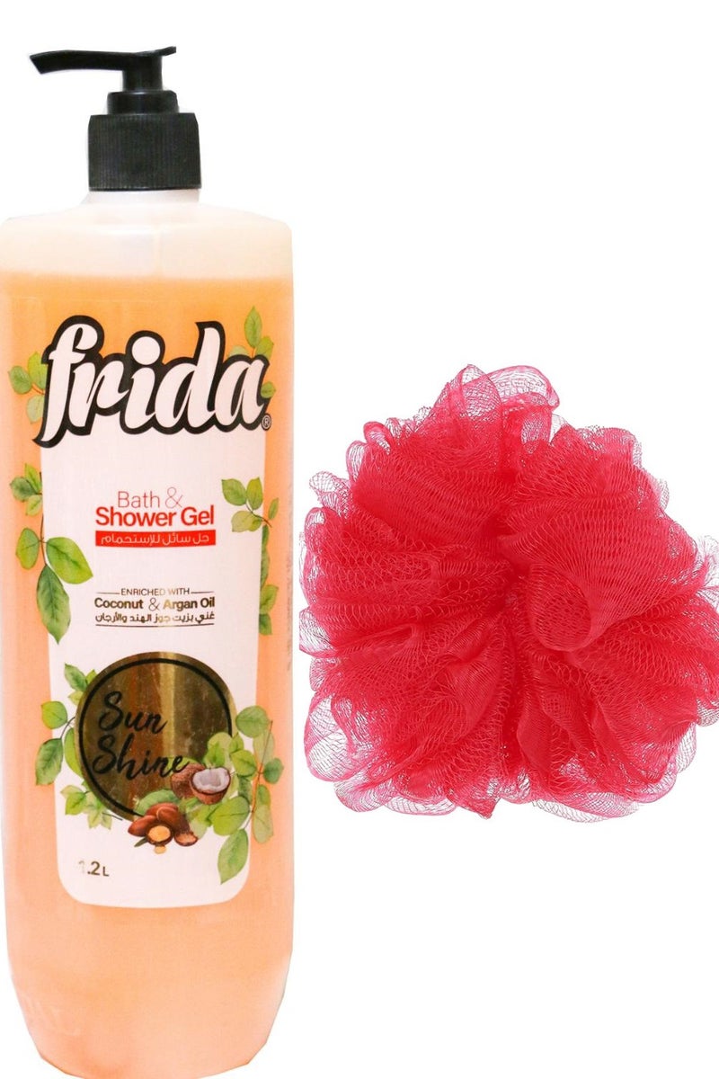 فريدا جل الاستحمام صن شاين - 1.2 لتر + لوفه متعدده الالوان - Image 1