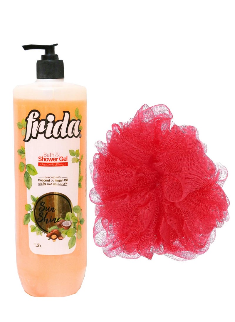Frida Frida Bath & Shower Gel Sun Shine - 1.2 L + Lofa Multi Color  - Image 1