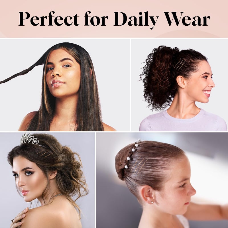 Kitsch دبابيس شعر بلون أشقر - 1.87 بوصة | مثالية للشعر الأشقر، السميك والرقيق | ملحقات تصفيف الشعر للأطفال، الفتيات والنساء | دبوس شعر أنيق وآمن | هدايا مثالية للنساء - 45 قطعة - Image 4