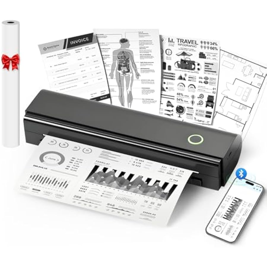 ankovo Ankovo N80 Wireless Thermal Printer bluetooth 8.5 x 11 us letter & a4