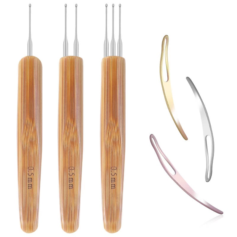 6PCS Dreadlock Crochet Needle for Dreadlocks 05mm Durable Dreadlock Crochet Hooks for Hair with Interlocking Tool Excellent for Maintaining Real Dread Loc