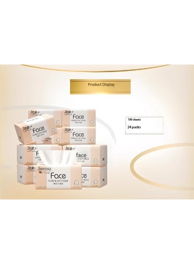 3 Ply Facial Tissue 2400 Sheets in Cube Boxes - Contains 24 Box of 100 Premium Quality Soft and Absorbent Tissues - Image 2