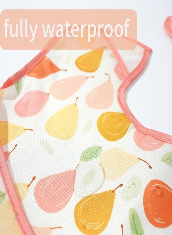 CoolaPeach 3-Pack Waterproof Baby Bibs Essential Must Have for Eating - Lightweight Toddler Feeding Bibs with Large Food Catcher, Mess Proof, Food-Grade Baby Eating Essentials (Fruit) - Image 3