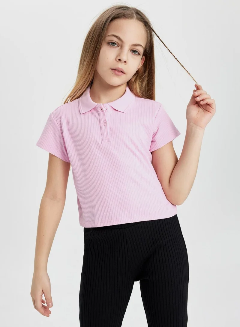 ديفاكتو تيشيرت بولو سليم فيت بأكمام قصيرة أساسي