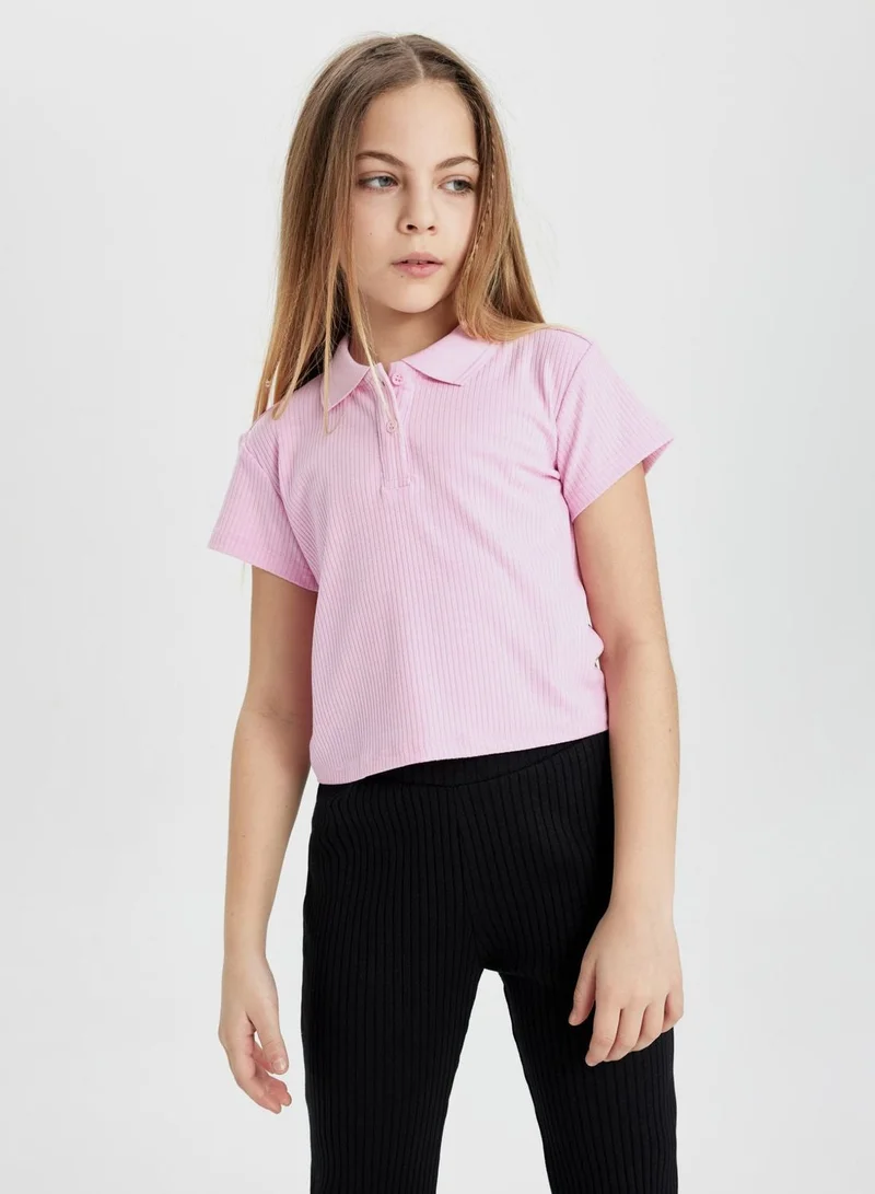 ديفاكتو تيشيرت بولو سليم فيت بأكمام قصيرة أساسي