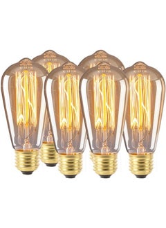 QUESERA LED Vintage Edison Bulb, Dimmable 60W ST64 Antique LED Bulb Squirrel Cage Filament Lights, Home Decoration, E26 E27 Base, 2300K, Warm White, Pack of 6  - Image 1