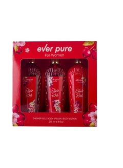 ever pure elixir red set shower gel 236ml body splash 236ml body lotion 236ml 
