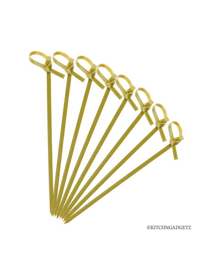Kitch N Gadgetz Bamboo Cocktail Picks - 300 Pack - 4.1 inch - With Looped Knot - Great for Cocktail Party or Barbeque Snacks, Club Sandwiches, etc. - Natural Bamboo - Keeps Ingredients Pinned Together - Stylish  - Image 3
