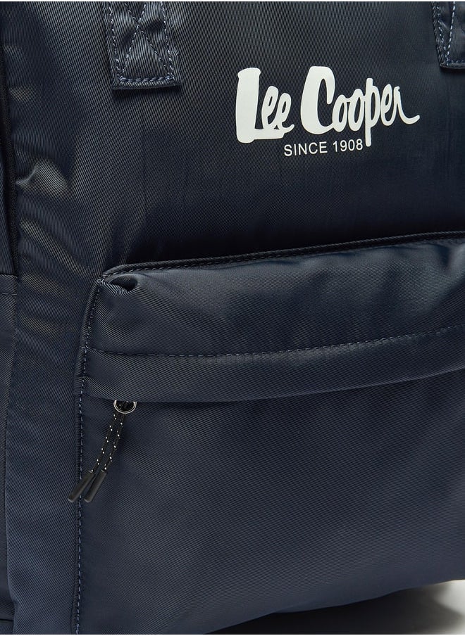 Lee Cooper Women Logo Print Backpack with Adjustable Straps and Handles - 29x14x38 cm  - Image 3