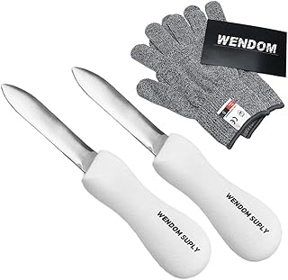 WENDOM WENDOM Oyster Shucking Knife and Gloves Set Included 2pcs Oyster Shucker Opener New Haven Style, Cut Resistant Glove - Image 1