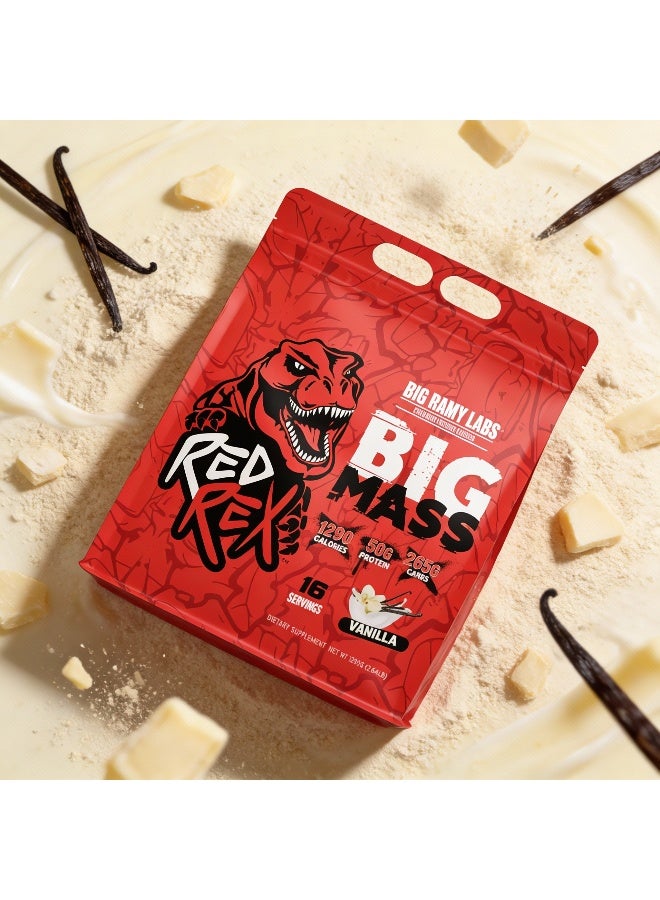 RED REX Big Mass Gainer Powder - Vanilla Flavor - 12lb (5.44kg) - for Muscle Growth & Recovery - Image 3