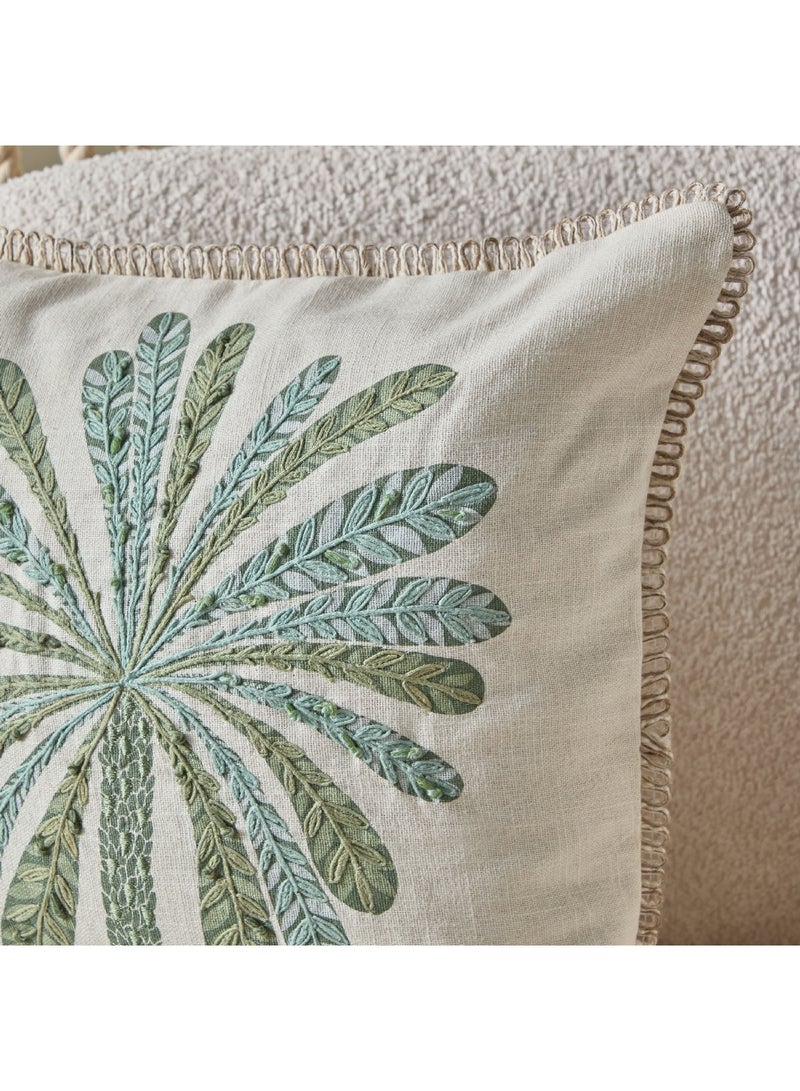 Home Box Cancun Palm Embroidered Filled Cushion 50 x 50 cm  - Image 2