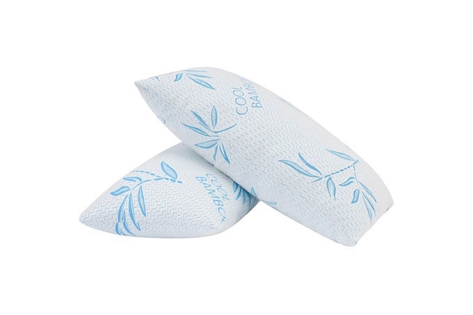 2 PACK STANDARD SIZE RAYON DERIVED FROM BAMBOO PILLOW FOR SLEEPING COOLING SHREDDED MEMORY FOAM ADJUSTABLE BED PILLOW WITH HYPOALLERGENIC REMOVABLEWASHABLE COVER