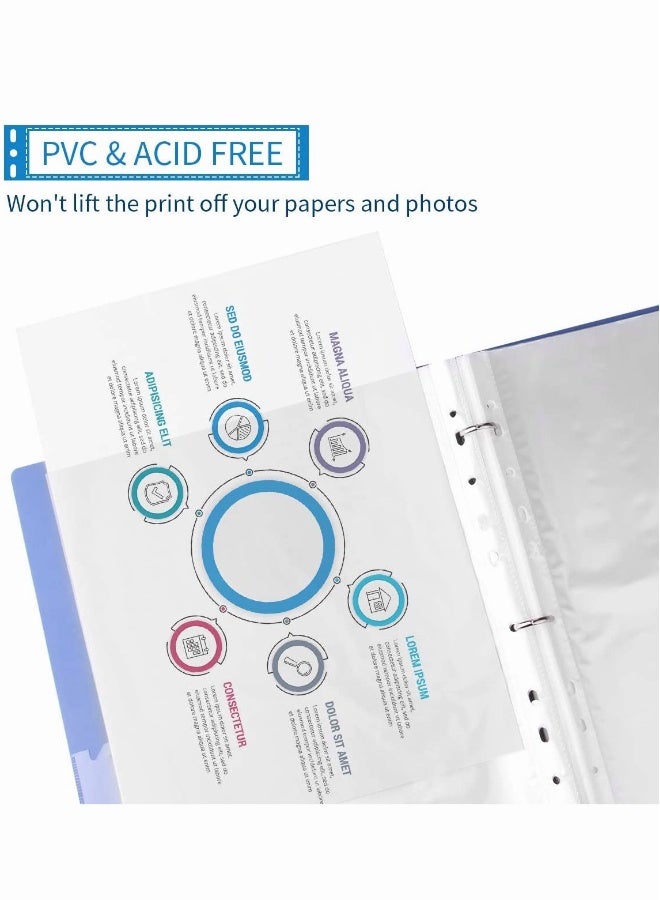 A4 Clear Page Protectors, 100 Pages Sheet Protector for 11 Ring Binders Plastic Sleeves Paper File Letter Sheet Clear Sheet Protector Transparent Document Pocket Folder Wallets Sleeves (Thicker 7C) - Image 5