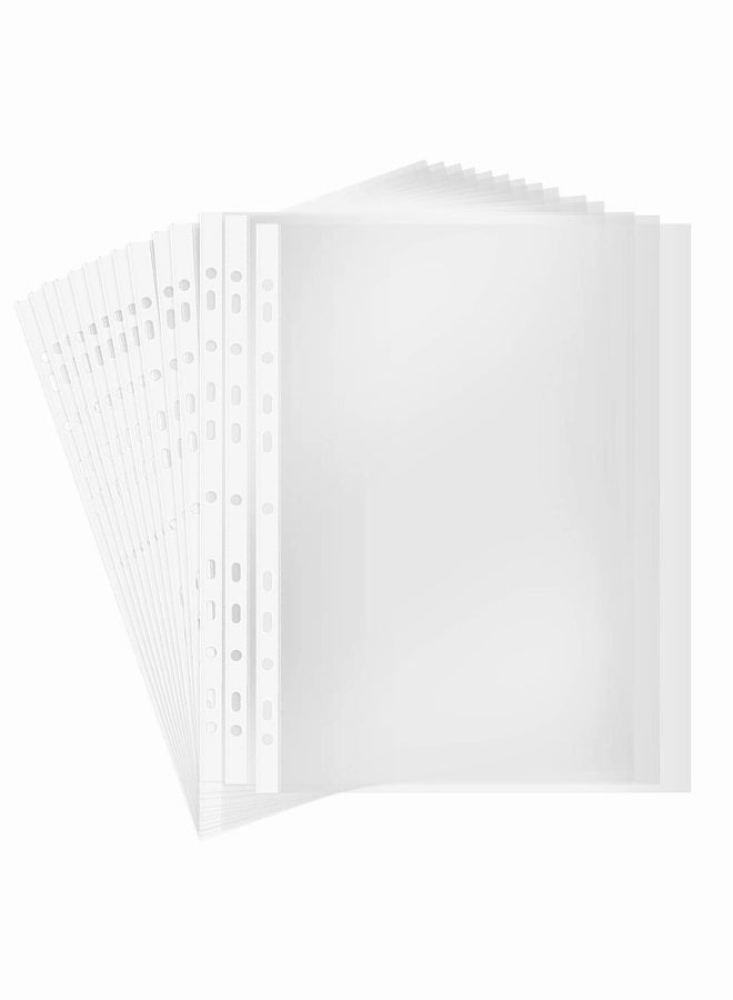 A4 Clear Page Protectors, 100 Pages Sheet Protector for 11 Ring Binders Plastic Sleeves Paper File Letter Sheet Clear Sheet Protector Transparent Document Pocket Folder Wallets Sleeves (Thicker 7C) - Image 1