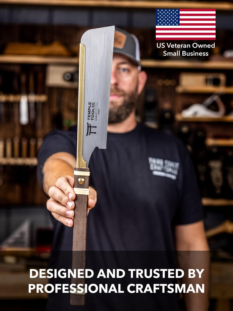 Temple Tool Co. Japanese Pull Saw - Rip-Cut 9.5 - Hand Saw for Dovetails, Tenons, Fine Joinery - Image 2