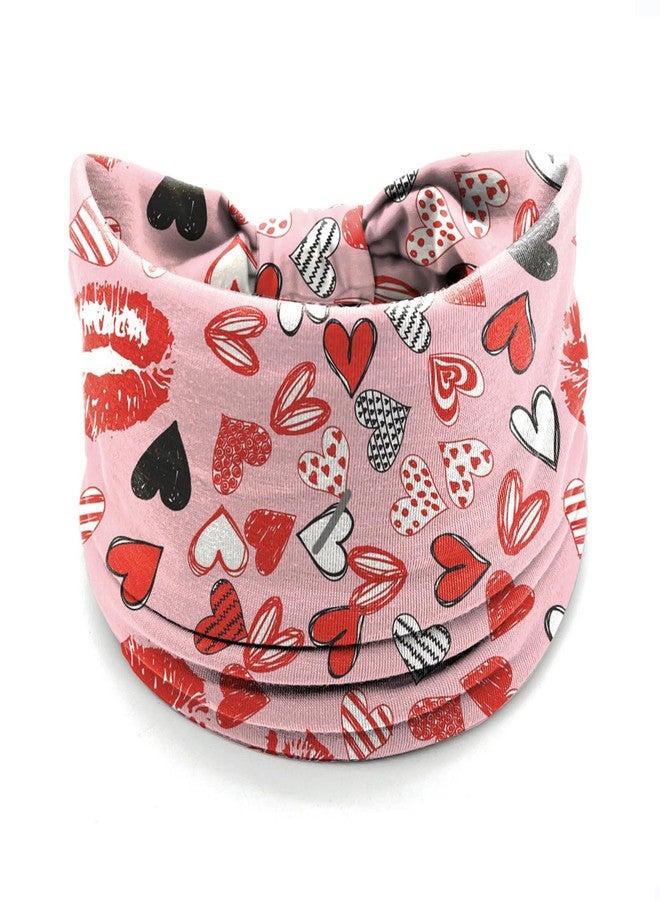 winthrop 4 Pcs Valentine's Day Headbands for Women - Red Pink Heart Love Hair Band, Stretchy Breathable Non-Slip Wide Headwrap for Holiday,Yoga, Running, Party, Costume Dress Up - Image 5