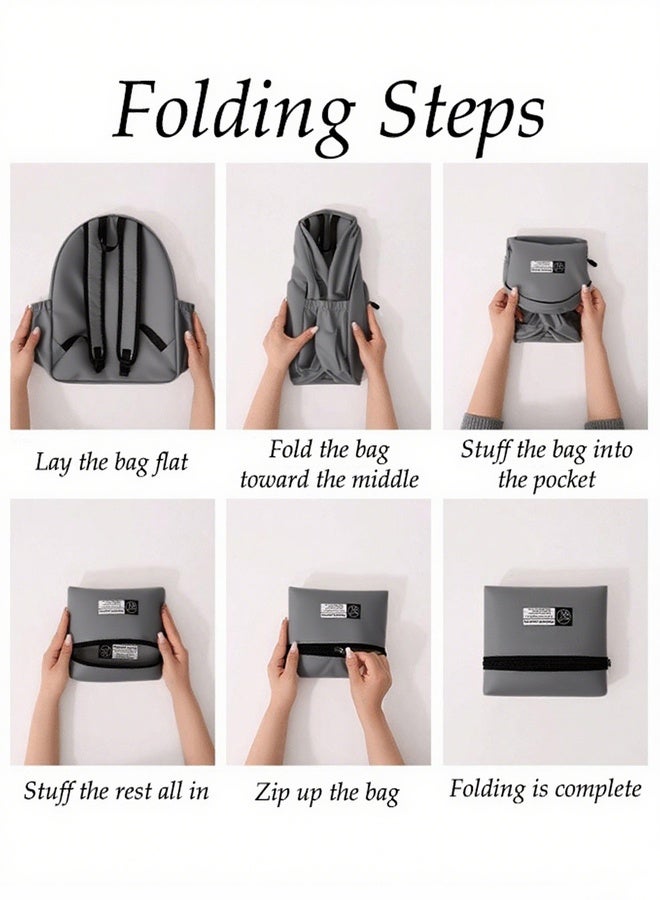 رولستيمي حقيبة ظهر خفيفة الوزن قابلة للتعبئة للنساء والرجال مقاومة للماء قابلة للطي للتنزه والسفر والتخييم ، رمادي - Image 4