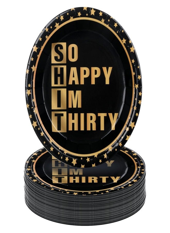Pandecor 50 Pieces So Happy Im Thirty Disposable Paper Plates,7 inches Cake Dessert Plates for Men and Women's Funny 30 Years Old Birthday Party - Image 1