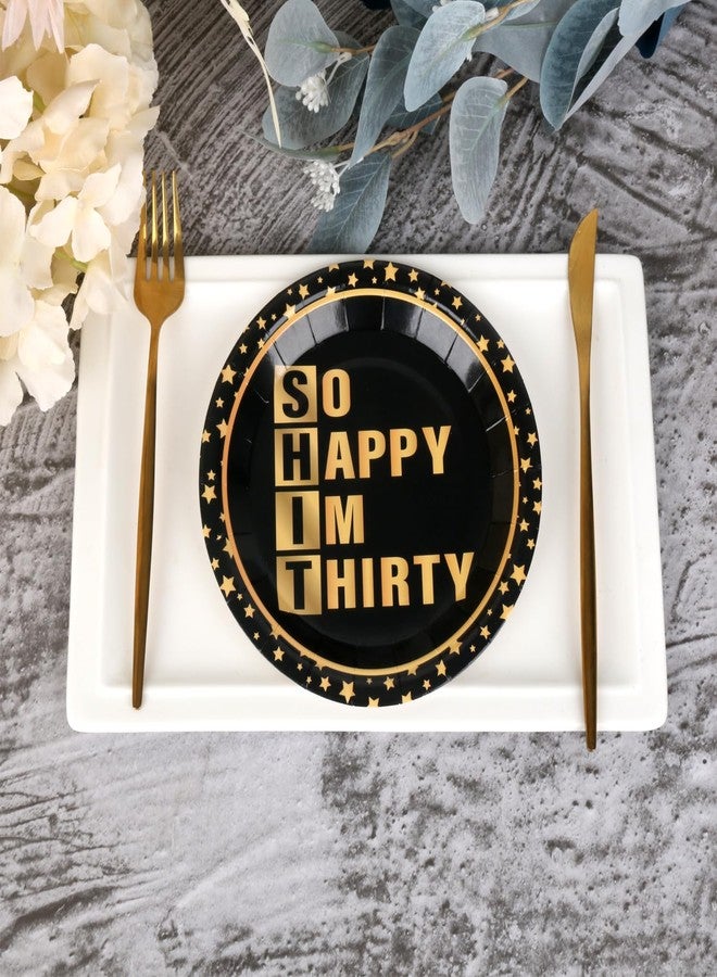 Pandecor 50 Pieces So Happy Im Thirty Disposable Paper Plates,7 inches Cake Dessert Plates for Men and Women's Funny 30 Years Old Birthday Party - Image 3