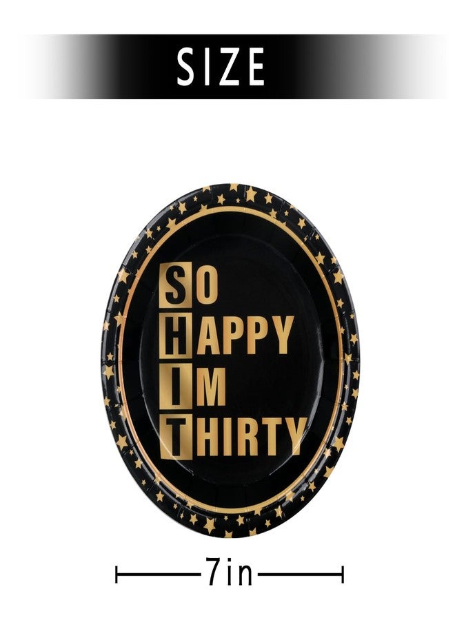 Pandecor 50 Pieces So Happy Im Thirty Disposable Paper Plates,7 inches Cake Dessert Plates for Men and Women's Funny 30 Years Old Birthday Party - Image 2