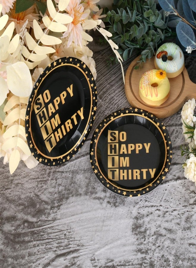 Pandecor 50 Pieces So Happy Im Thirty Disposable Paper Plates,7 inches Cake Dessert Plates for Men and Women's Funny 30 Years Old Birthday Party - Image 4