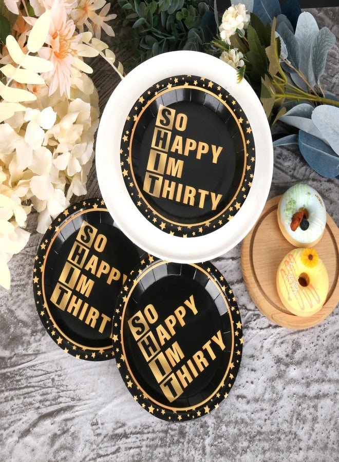 Pandecor 50 Pieces So Happy Im Thirty Disposable Paper Plates,7 inches Cake Dessert Plates for Men and Women's Funny 30 Years Old Birthday Party - Image 5