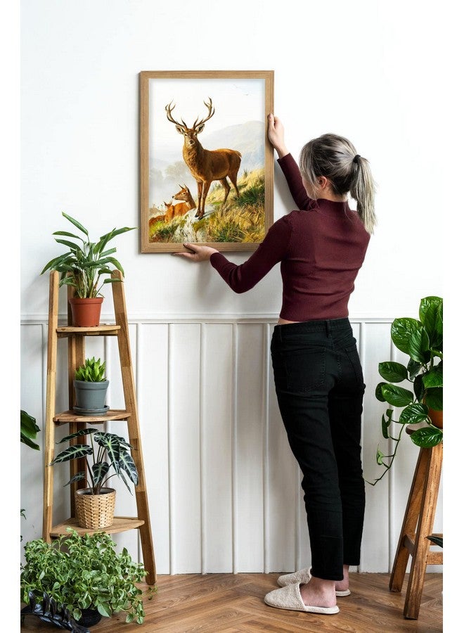 Gamya Deer Nature Big Wall Painting For Living Room Bedroom, Framed Painting For Wall Decoration Home Wall Decor (13x17 Inches) Beige Frame - Image 3