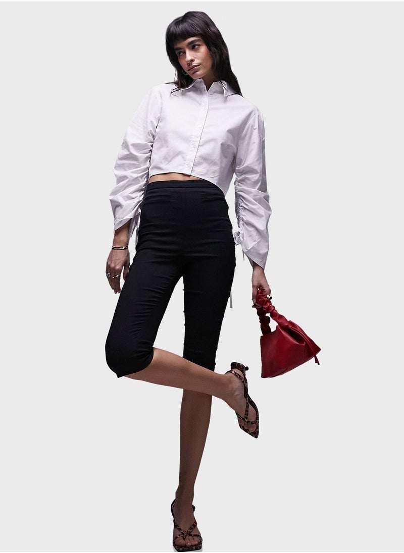 TOPSHOP Ruched Button Down Shirt  - Image 4