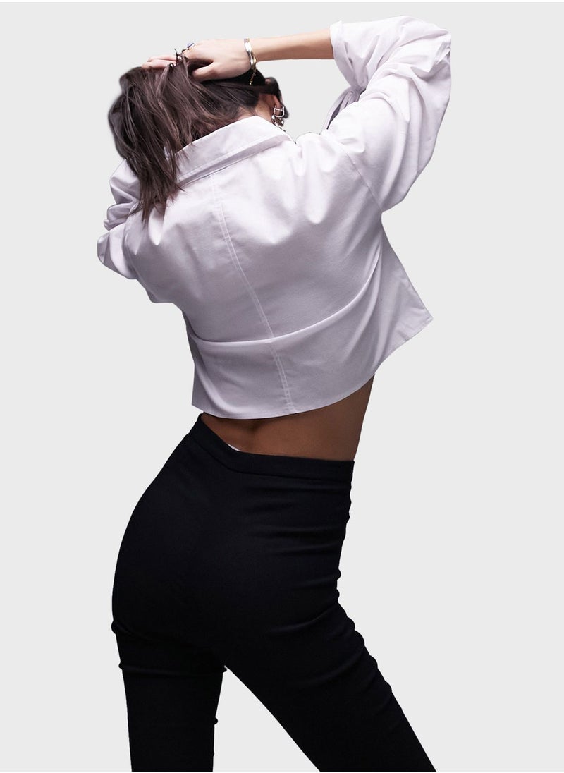 TOPSHOP Ruched Button Down Shirt  - Image 2