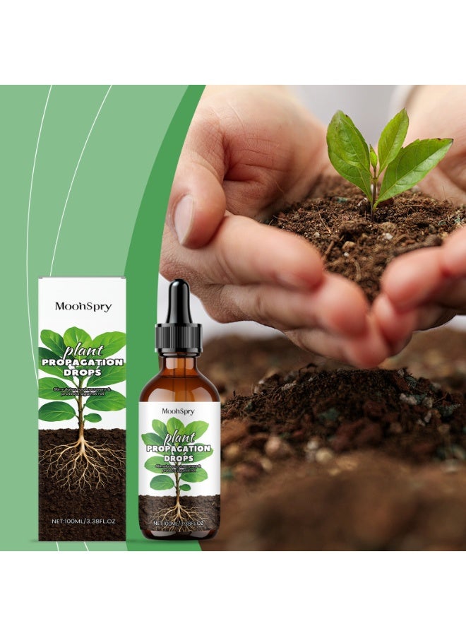 MOONSPRY Plant Propagation Drops, Hydroponic Liquid Plant Food, Nutrient Solution for Aerogarden & Indoor Hydroponics, Liquid Fertilizer for Herbs, Vegetables & Plant Growth (100ml) - Image 1