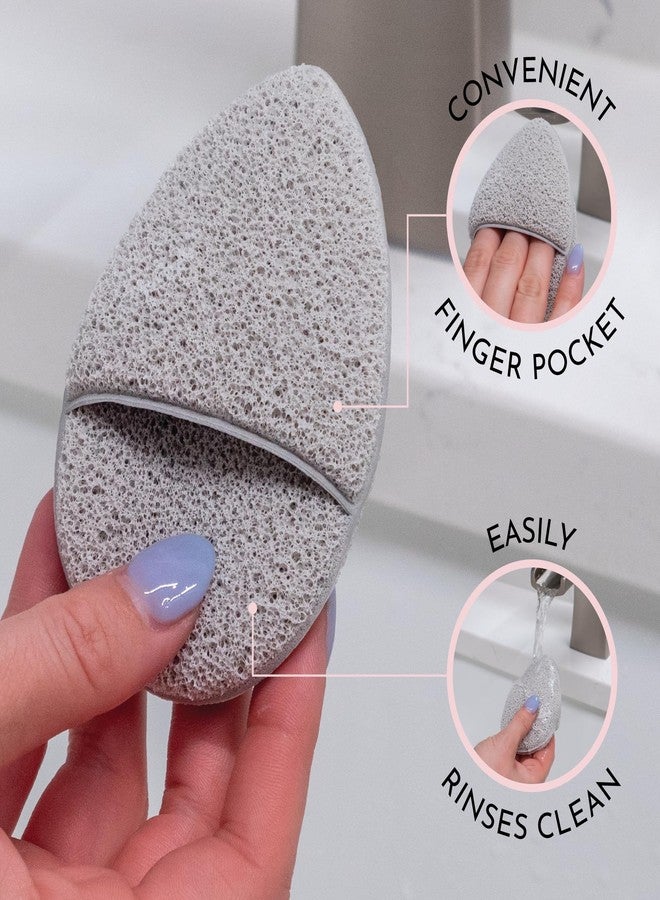 S&T INC. Face Scrubber Exfoliator, Facial Sponges for Face Wash, Reusable Makeup Remover Exfoliating Pads, Gray and Sage, 2.6 in x 3.9 in., 2 Pack - Image 2