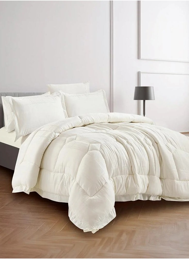 Double Summer Bedding Set 6 Pieces - Storm- Cream - pzsku/ZD41216106CFA16DDF95CZ/45/_/1728820572/47e34c29-9512-4e5e-95d3-e97c6b32a40f