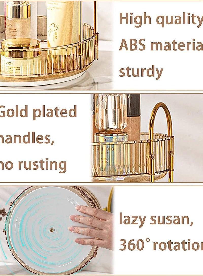 Sharpdo Rotating Makeup Organizer for Vanity 3 Tier, High-Capacity Skincare Clear Make Up Storage Perfume Organizers Cosmetic Dresser Organizer Countertop 360 Spinning - Image 5