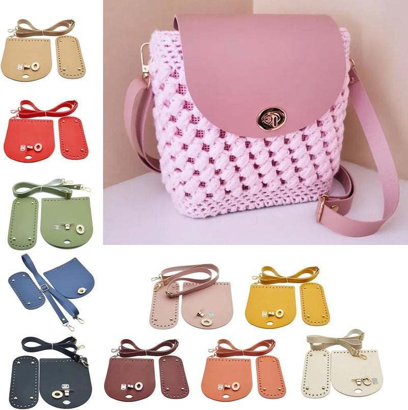 Crochet Bag Base Replacement Set with Buckle Adjustable Strap for Shoulder Purse Accessories PU Leather Bag Base - Image 3