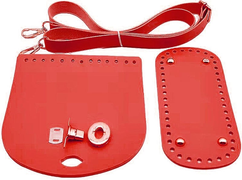 Crochet Bag Base Replacement Set with Buckle Adjustable Strap for Shoulder Purse Accessories PU Leather Bag Base - Image 1