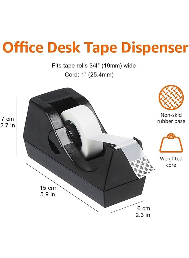 MARKQ Desk Tape Dispenser Non Skid Base Tape Roll Dispenser For School Home Office - Image 2