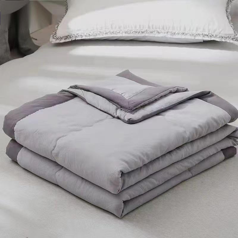 Summer Lightweight Quilt, Suitable for Single use, Soft and Skin-Friendly，Ultra-Light & Airy Soft Cooling Throw for Beds, Couches & Sofas, 170 * 200CM，Grey - Image 1