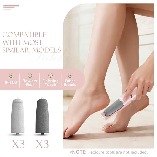 IRILEKI Pedicures Replacement Heads for Flawless Pedi, Electric Foot Callus Removers, Electric Tool Foot File Replacement Roller Head fit Finishing Touch (Upgraded-Thicker and More Durable) - Image 3