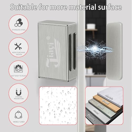Jiayi Magnetic Cabinet Catches Adhesive Jiayi 4 Pack Cabinet Magnetic Latch Cabinet Door Magnet Stainless Steel Kitchen Magnetic Door Latch for Cupboard Magnetic Closure Closet Door Closing for Drawer - Image 2