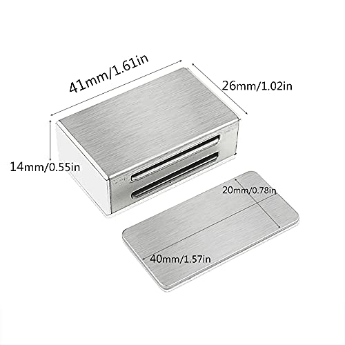 Jiayi Magnetic Cabinet Catches Adhesive Jiayi 4 Pack Cabinet Magnetic Latch Cabinet Door Magnet Stainless Steel Kitchen Magnetic Door Latch for Cupboard Magnetic Closure Closet Door Closing for Drawer - Image 4